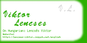 viktor lencses business card